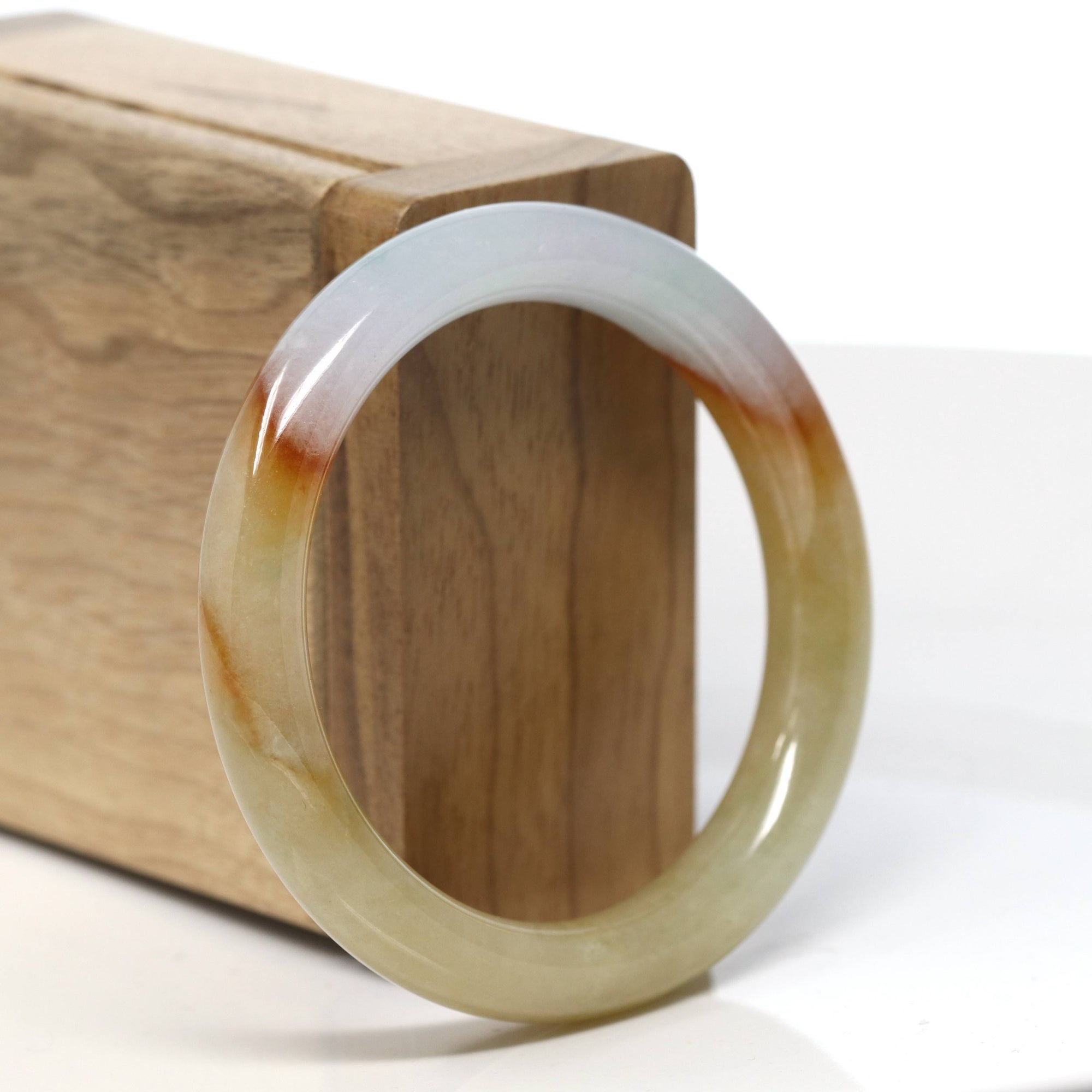Baikalla Natural Jadeite Jade Bangle Bracelet (52 mm) 