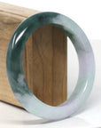 Baikalla Deep Green & Lavender Jadeite Jade Bangle Bracelet (59.4 mm) 