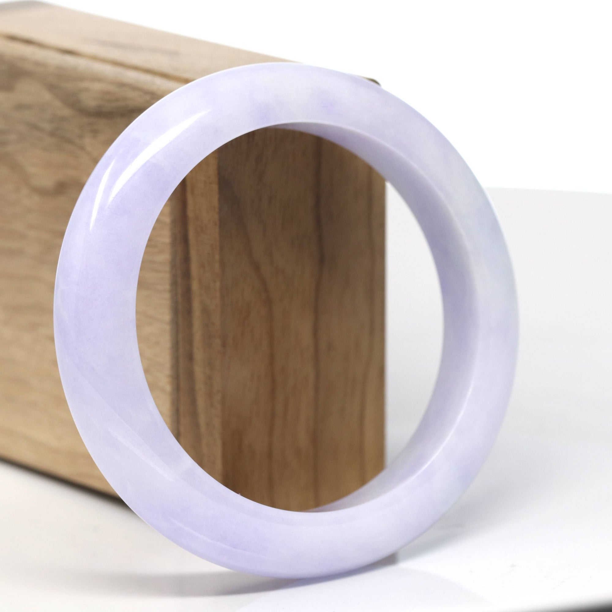 Baikalla Natural Lavender Jadeite Jade Bangle Bracelet (57.7 mm) 