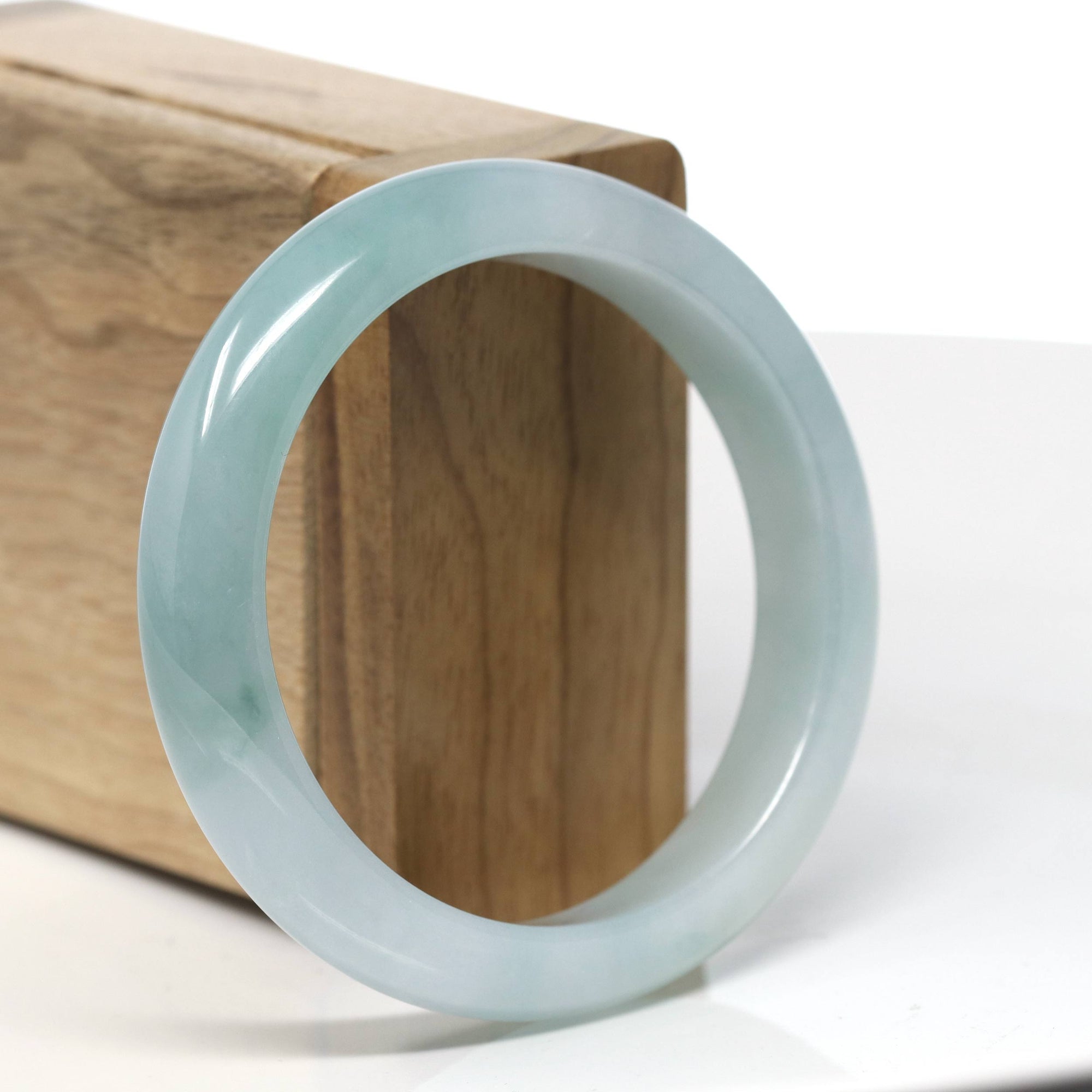 Baikalla Natural Green Jadeite Jade Bangle Bracelet (55.9 mm) 