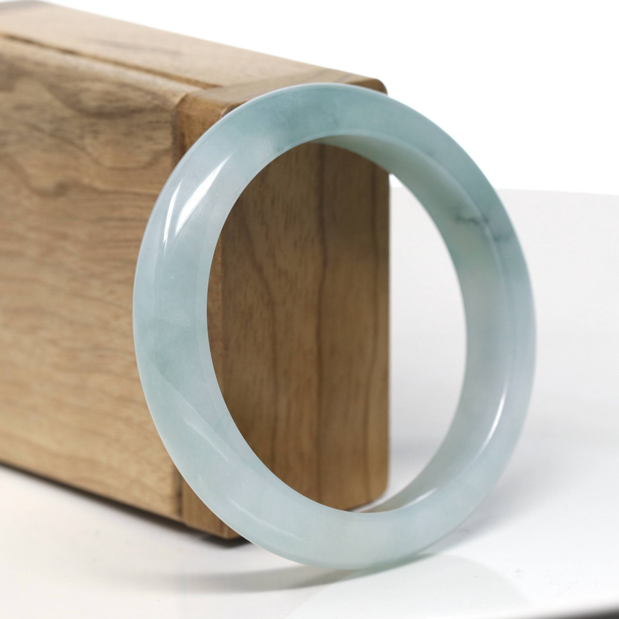 Baikalla Natural Green Jadeite Jade Bangle Bracelet (55.9 mm) 