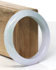 Baikalla Natural  Green and Light Lavender Jadeite Jade Bangle Bracelet (55.5 mm) 