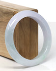 Baikalla Natural  Green and Light Lavender Jadeite Jade Bangle Bracelet (55.5 mm) 