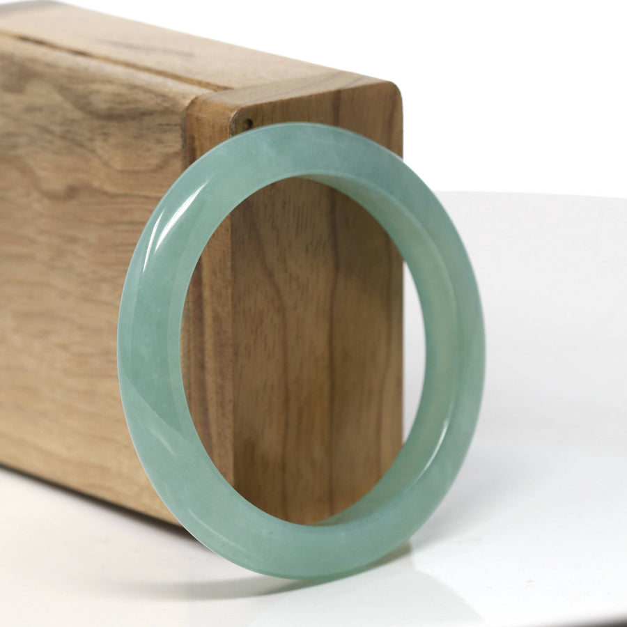 Baikalla Natural Icy Green Jadeite Jade Bangle Bracelet (51.3 mm) GIA #6237474685 #T894
