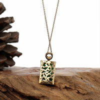 Baikalla Jewelry 18k Gold Jadeite Necklace 18k White Gold Genuine Burmese Jadeite Bamboo Pendant Necklace With Diamond