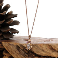 Baikalla Jewelry 18k Gold Jadeite Necklace Copy of Copy of 18K Rose Gold Ice Jadeite Jade Hulu Necklace with Diamonds