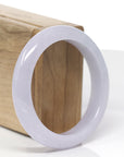 Baikalla Natural Light Lavender Jadeite Jade "Half Round" Bangle Bracelet (56.1mm) 