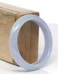 Baikalla Natural Lavender & Light Green Jadeite Jade "Half Round" Bangle Bracelet (55.8mm) 