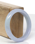 Baikalla Natural Lavender & Light Green Jadeite Jade "Half Round" Bangle Bracelet (55.8mm) 
