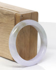 Baikalla Natural Light Lavender & Oil-Green Jadeite Jade "Oval" Bangle Bracelet (50.5mm) 