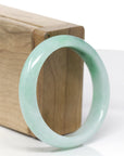 Baikalla Natural Apple-Green Jadeite Jade "Half Round" Bangle Bracelet (53mm) 