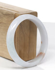 Baikalla Natural Light Lavender Green & Sajin (Golden Dust) Jadeite Jade "Half Round" Bangle Bracelet (57mm) 