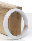 Baikalla Natural Light Lavender Green & Sajin (Golden Dust) Jadeite Jade "Half Round" Bangle Bracelet (57mm) 