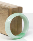High-End Natural Vibrant Apple-Green Jadeite Jade Oval Bangle (53.6mm) 