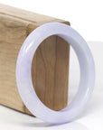 Baikalla Natural Vixen Lavender Jadeite Jade "Half Round" Bangle Bracelet (55.1mm) 