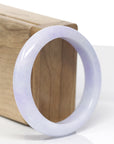 Baikalla Natural Vixen Lavender Jadeite Jade "Half Round" Bangle Bracelet (55.1mm) 