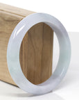 Baikalla Natural Icy Light Lavender & Green Jadeite Jade Bangle Bracelet (59.3mm) 