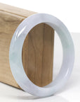 Baikalla Natural Icy Light Lavender & Green Jadeite Jade Bangle Bracelet (59.3mm) 