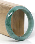 Forest Green Classic Real Jadeite Jade Bangle Bracelet (58.92mm) 