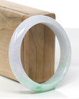 Genuine Burmese Lavender & Green Jadeite Jade Bangle Bracelet (56.93mm) 