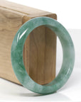 Baikalla Blue-Green Natural Jadeite Jade Bangle Bracelet (55.53mm) 