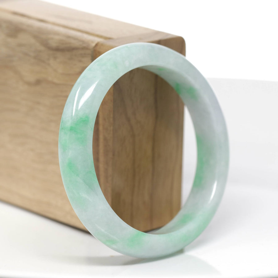 Baikalla™ "Classic Bangle" Genuine Jadeite Jade Green Bangle Bracelet (55.93mm)#874