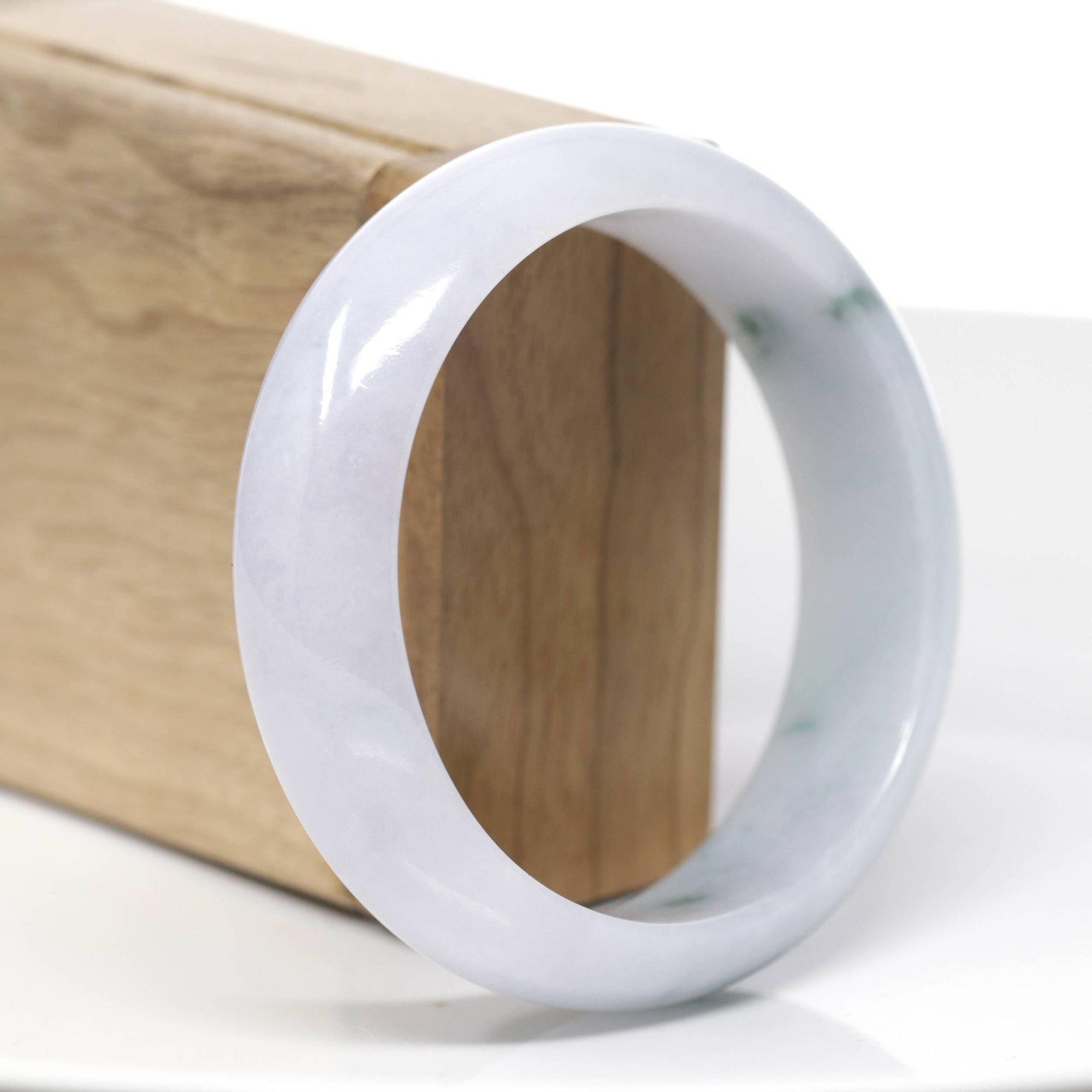 Genuine Burmese Blue green &amp; Lavender Jadeite Jade Bangle Bracelet (58.73mm)