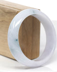Genuine Burmese Blue green & Lavender Jadeite Jade Bangle Bracelet (58.73mm)