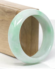Baikalla Classic Green Natural Jadeite Jade Wider Bangle Bracelet (57.8 mm) 