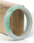 Baikalla Classic Green Natural Jadeite Jade Wider Bangle Bracelet (58.9 mm) 