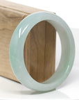 Baikalla Classic Green Natural Jadeite Jade Wider Bangle Bracelet (58.9 mm) 