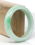 Baikalla Classic Green Natural Jadeite Jade Wider Bangle Bracelet (58.24 mm) 