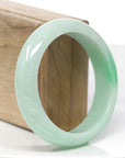 Baikalla Classic Green Natural Jadeite Jade Wider Bangle Bracelet (58.24 mm) 