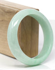 Baikalla Classic Green Natural Jadeite Jade Wider Bangle Bracelet (58.24 mm) 