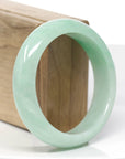Baikalla Classic Green Natural Jadeite Jade Wider Bangle Bracelet (58.24 mm) 