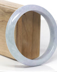 Baikalla Classic Real Lavender Jadeite Jade Bangle Bracelet (63.61mm) 