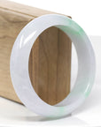 Baikalla Genuine White & Green Burmese Jadeite Jade Bangle Bracelet (59.01mm)