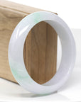 Baikalla Genuine White & Green Burmese Jadeite Jade Bangle Bracelet (59.01mm)