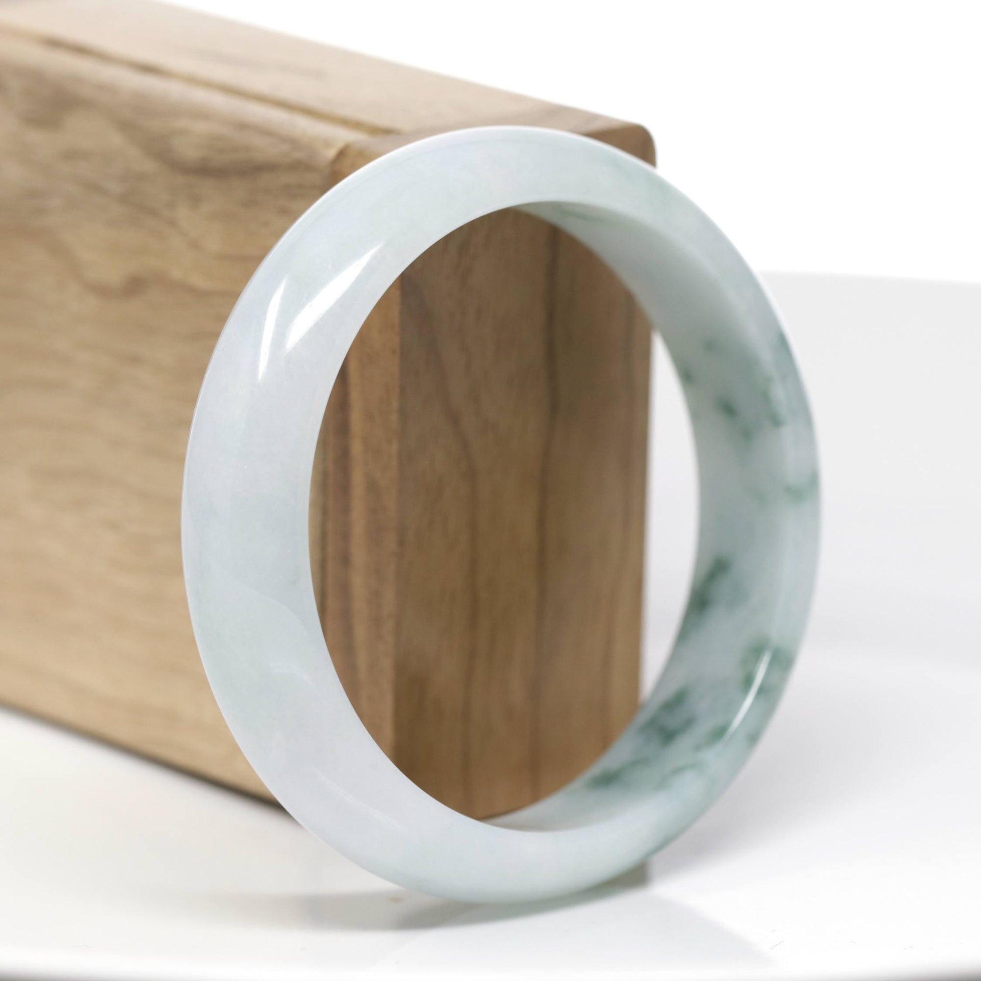 "Classic Bangle" Forest Green Jadeite Jade Bangle (58.71 mm) 