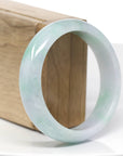 Classic Forest Green & Lavender Jadeite Jade Bangle Bracelet (58.61 mm) 
