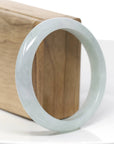 "Princess Half Round" Genuine Burmese Blue- Green Jadeite Jade Bangle Bracelet (59.07 mm) 