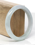 "Princess Half Round" Genuine Burmese Blue- Green Jadeite Jade Bangle Bracelet (59.07 mm) 