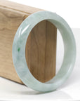 "Classic Princess Half Round" Blue- Green Jadeite Jade Bangle (58.88 mm) 