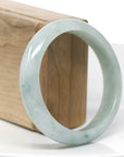 "Classic Princess Half Round" Blue- Green Jadeite Jade Bangle (58.88 mm) 