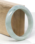"Classic Princess Half Round" Blue- Green Jadeite Jade Bangle (58.88 mm) 