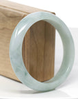 "Classic Princess Half Round" Blue- Green Jadeite Jade Bangle (58.88 mm) 