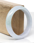 Natural Lavender- Green Jadeite Jade Bangle Bracelet (56.38 mm) 