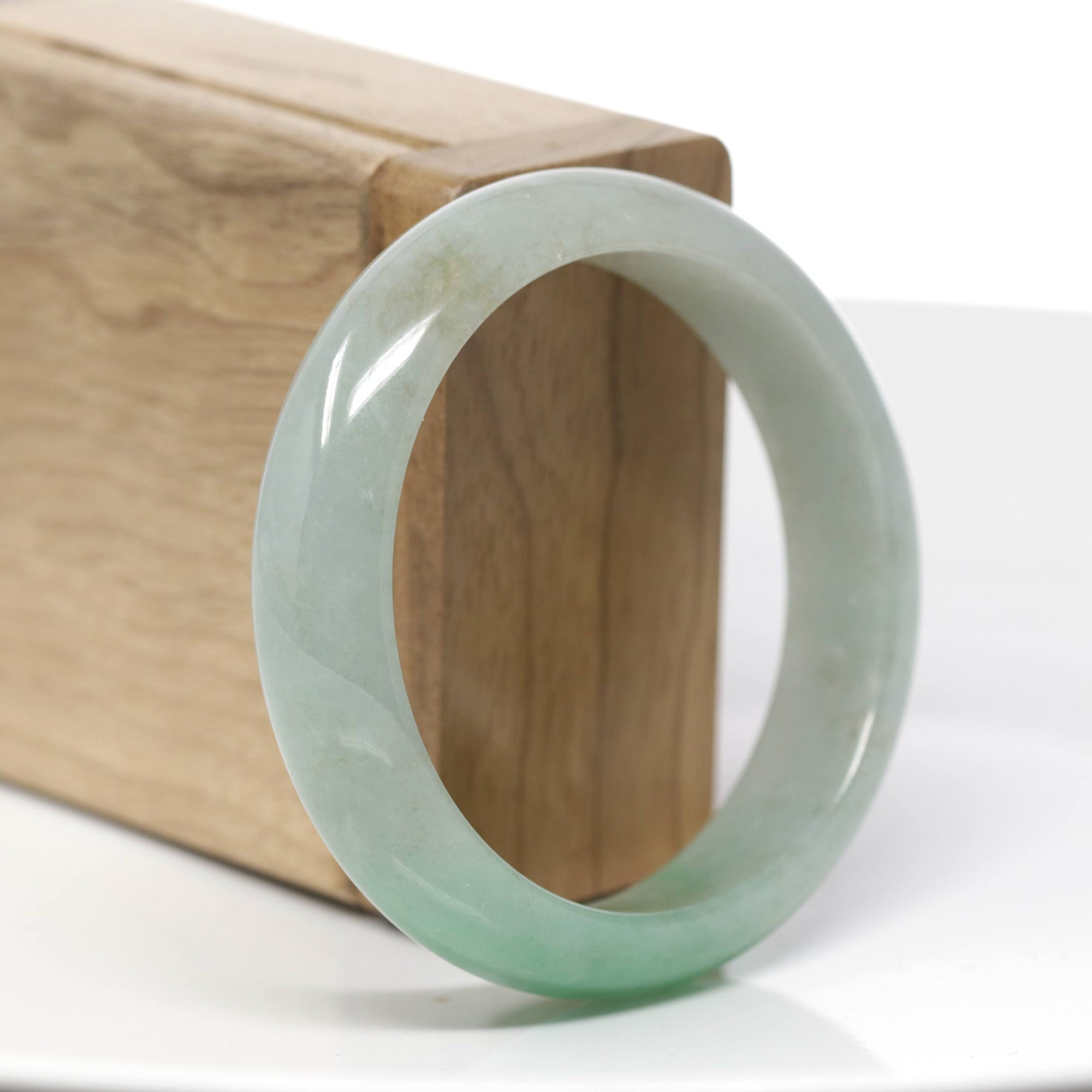 Baikalla Classic Forest Green Natural Burmese Jadeite Jade Bangle (55.56 mm) 