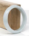 Baikalla "Princess Half Round" Blue- Green Natural Burmese Jadeite Jade Bangle (58.72 mm) 