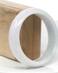 Genuine Burmese White Lavender Jadeite Jade Bangle Bracelet (59.7mm) 